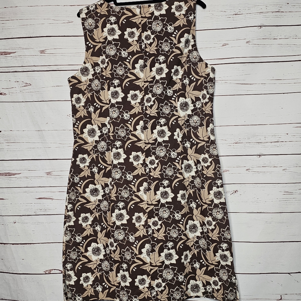 Disney Mickey's Brown Tropical Floral Midi Dress - Picture 2 of 12